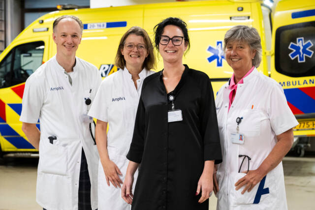 Internist acute geneeskunde en medisch manager acute opname afdeling Gerba Buunk, bedrijfsmanager IC & SEH Stefanie van Dinther, gynaecoloog en medisch manager verloskunde Jantien Visser en cardioloog en medisch manager cardiologie Dolf Segers